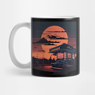 sunset classic car Mug